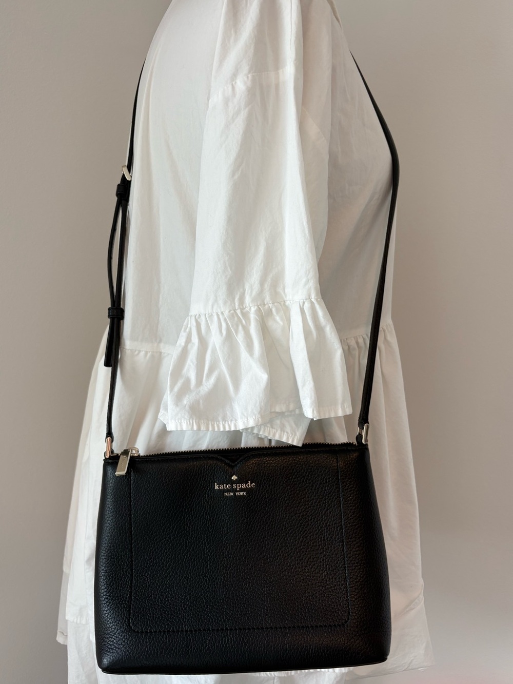Kate Spade Black Zip pocket Crossbody bag